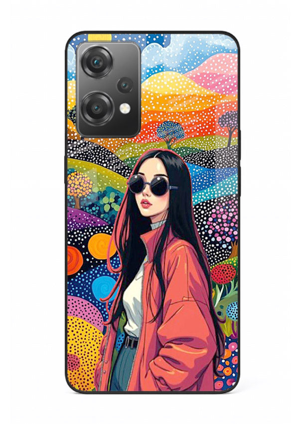 Color Splash Woman vibrant artwork OnePlus Nord CE2 Lite 5G glass back cover