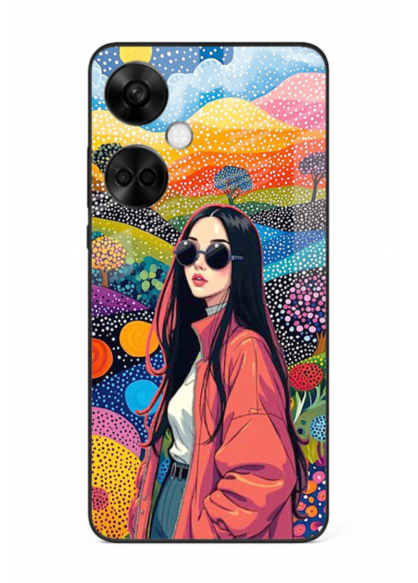 Color Splash Woman vibrant artwork OnePlus Nord CE3 glass back cover