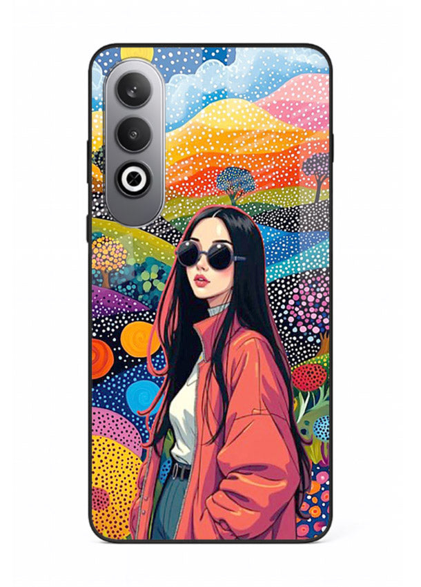 Color Splash Woman vibrant artwork OnePlus Nord CE4 glass back cover