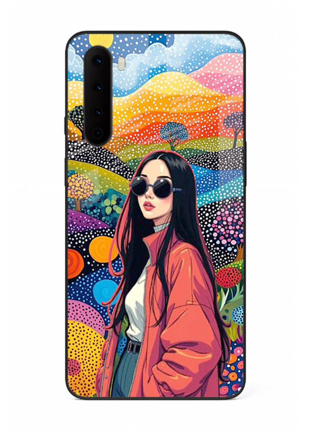 Color Splash Woman vibrant artwork OnePlus Nord glass back cover