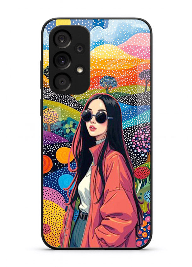 Color Splash Woman vibrant artwork Samsung A33 5G glass back cover