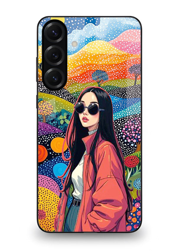 Color Splash Woman vibrant artwork Samsung A26 glass back cover