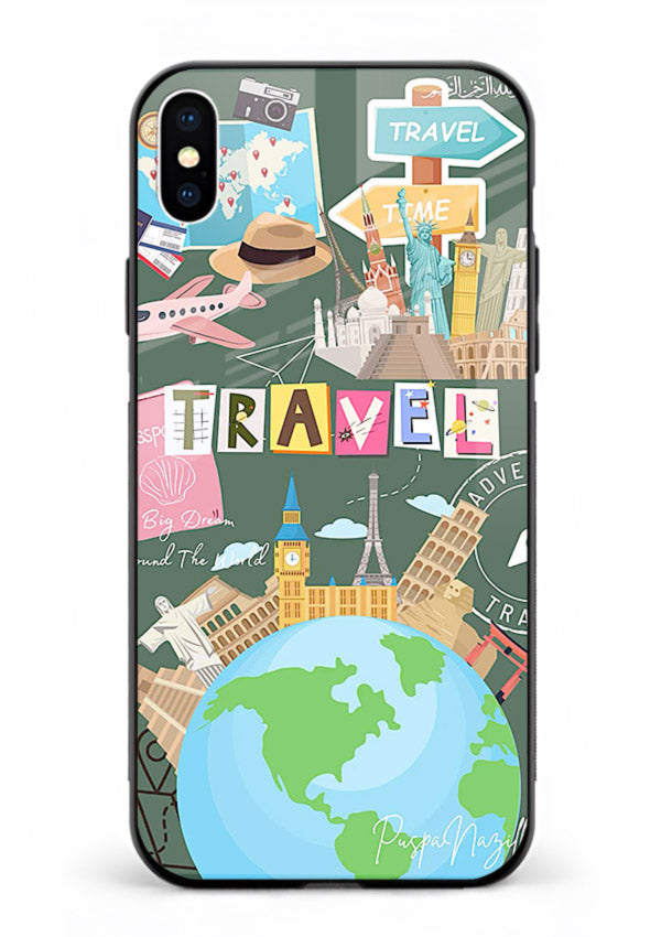 Colorful Travel Collage sticker artwork iphone x glass back cover