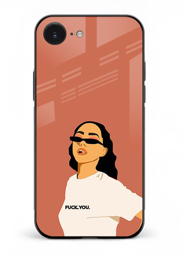 Cool Girl Tee trendy girl artwork iphone 16e glass back cover