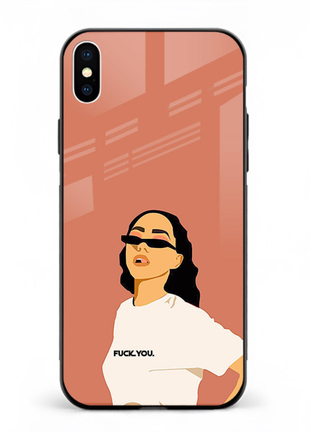 Cool Girl Tee trendy girl artwork iphone xs max glass back cover