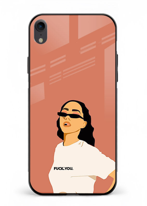 Cool Girl Tee trendy girl artwork iphone xr glass back cover