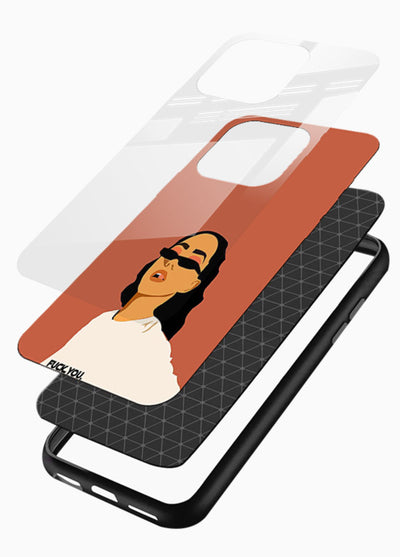 Cool Girl Tee trendy girl artwork glossy vibrant premium glass back cover - Angle Layers