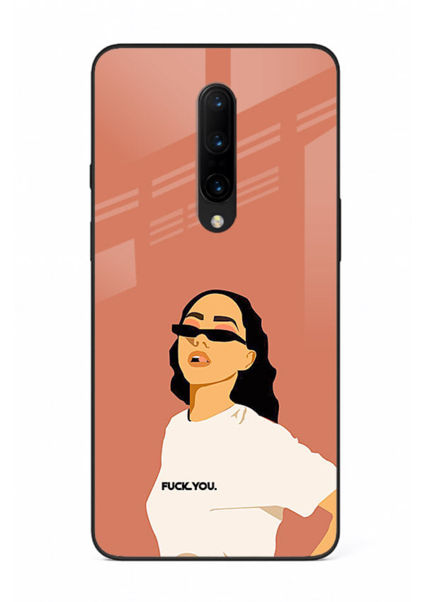 Cool Girl Tee trendy girl artwork OnePlus 7T Pro glass back cover