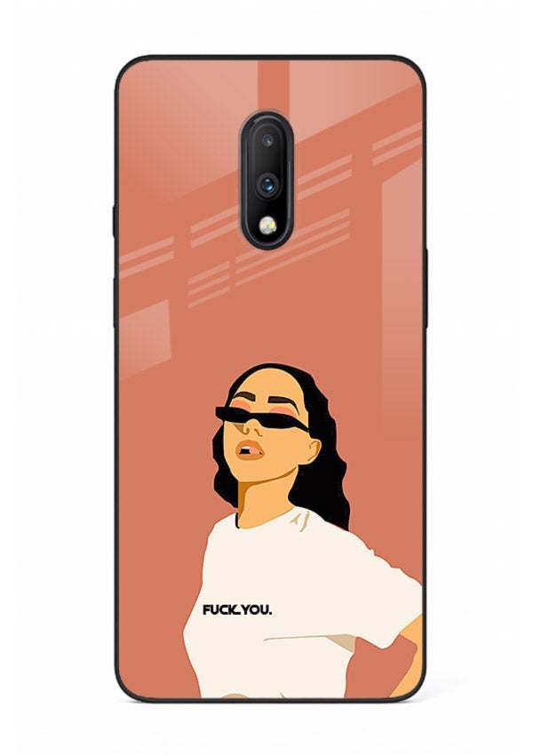 Cool Girl Tee trendy girl artwork OnePlus 7 glass back cover