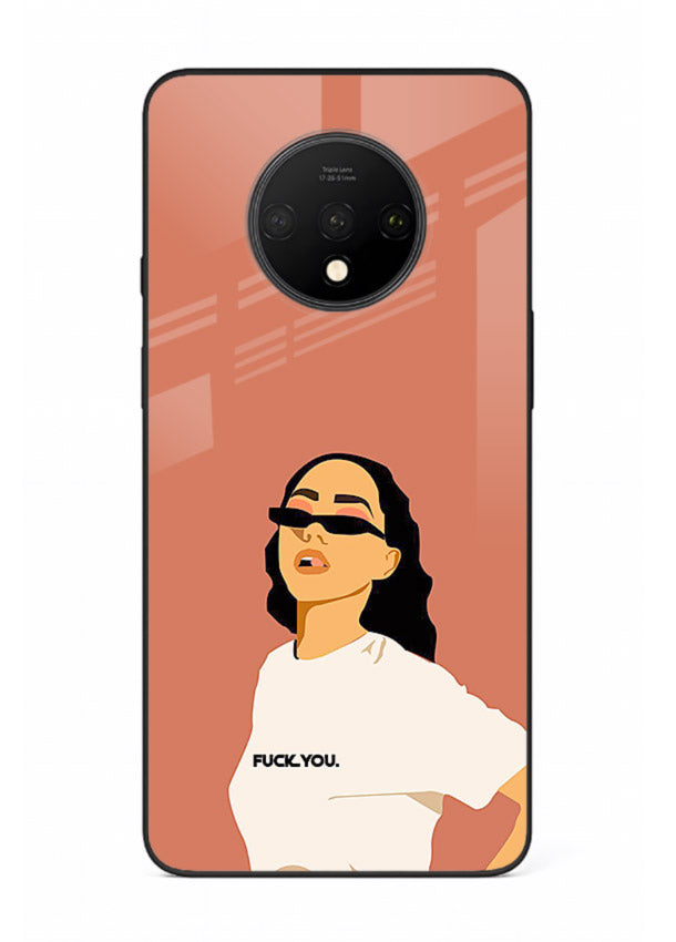Cool Girl Tee trendy girl artwork OnePlus 7T glass back cover