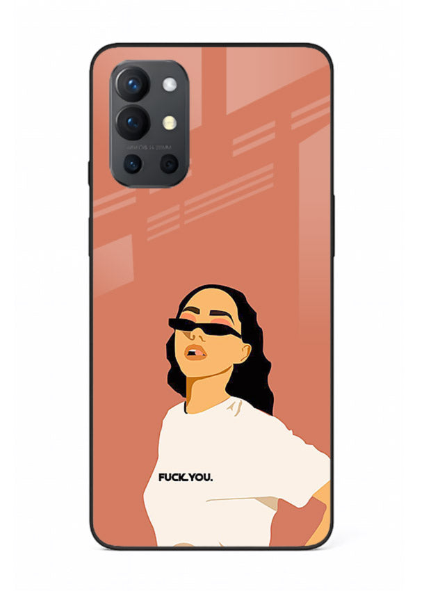 Cool Girl Tee trendy girl artwork OnePlus 9R glass back cover