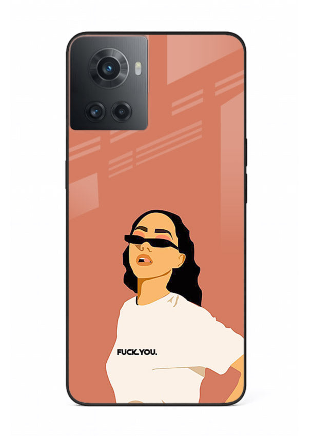Cool Girl Tee trendy girl artwork OnePlus 10R glass back cover