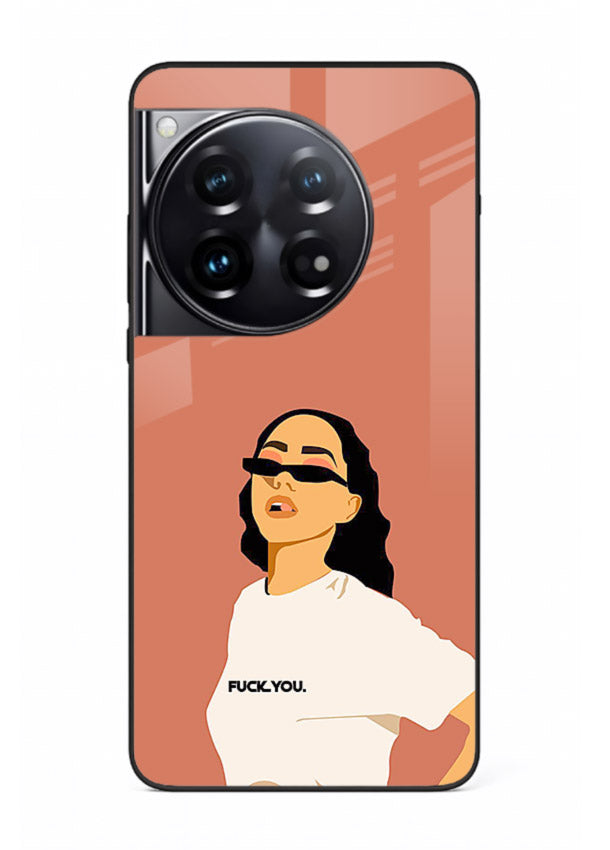 Cool Girl Tee trendy girl artwork OnePlus 12 glass back cover