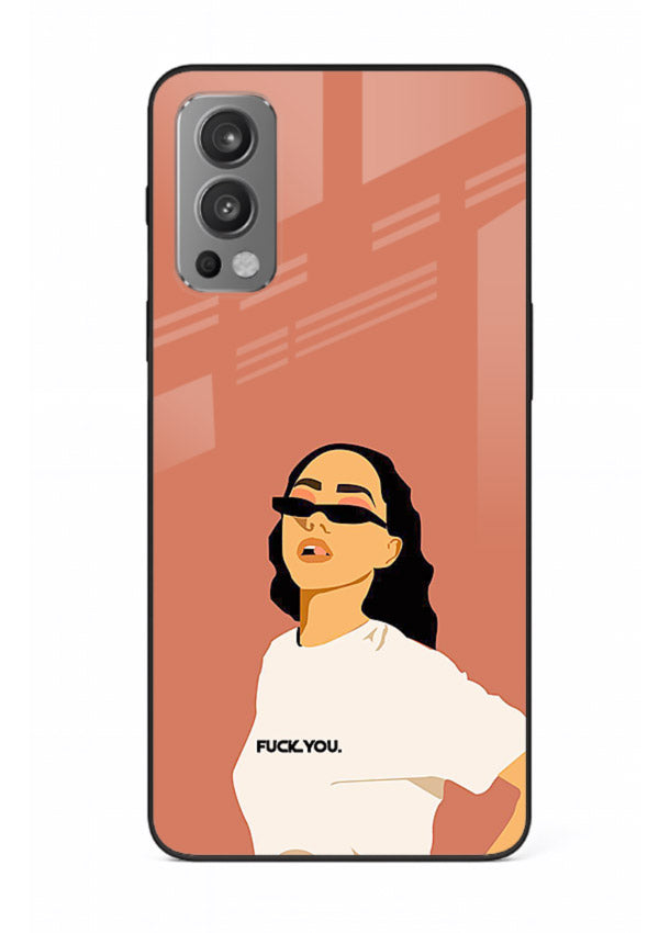 Cool Girl Tee trendy girl artwork OnePlus Nord 2 glass back cover