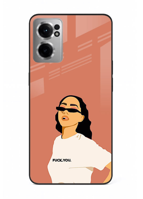 Cool Girl Tee trendy girl artwork OnePlus Nord CE2 5G glass back cover