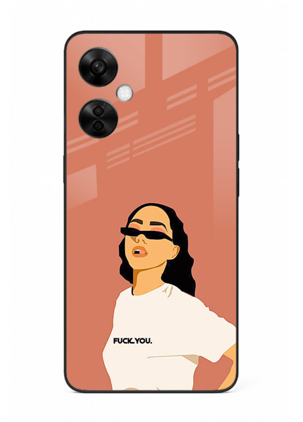 Cool Girl Tee trendy girl artwork OnePlus Nord CE3 Lite glass back cover