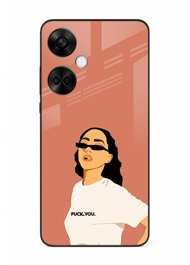 Cool Girl Tee trendy girl artwork OnePlus Nord CE3 glass back cover