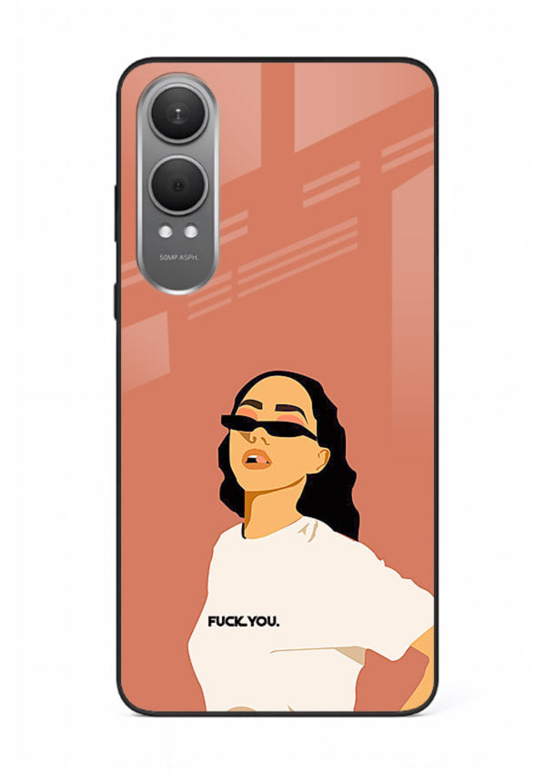Cool Girl Tee trendy girl artwork OnePlus Nord CE4 Lite glass back cover