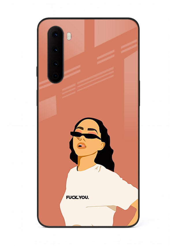 Cool Girl Tee trendy girl artwork OnePlus Nord glass back cover