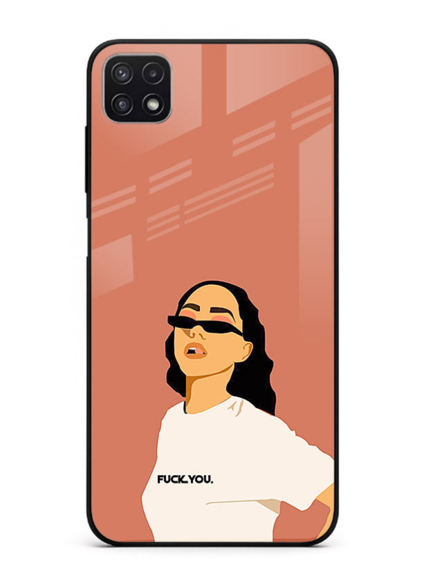 Cool Girl Tee trendy girl artwork Samsung F42 5G glass back cover