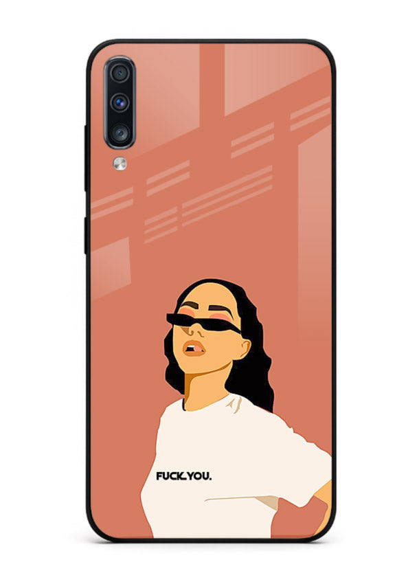 Cool Girl Tee trendy girl artwork Samsung A50 glass back cover