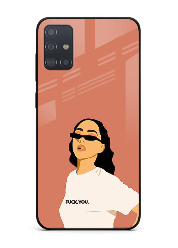 Cool Girl Tee trendy girl artwork Samsung A71 glass back cover