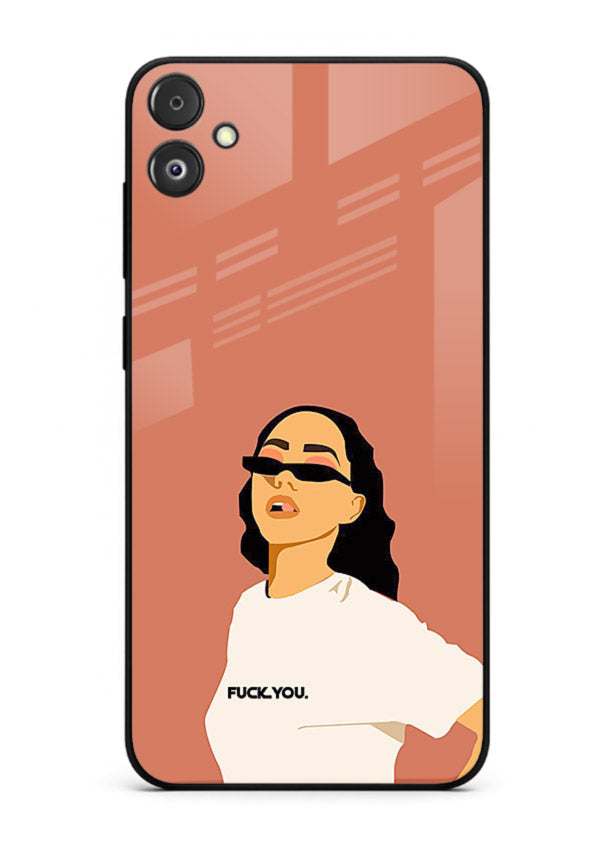 Cool Girl Tee trendy girl artwork Samsung F05 5G glass back cover