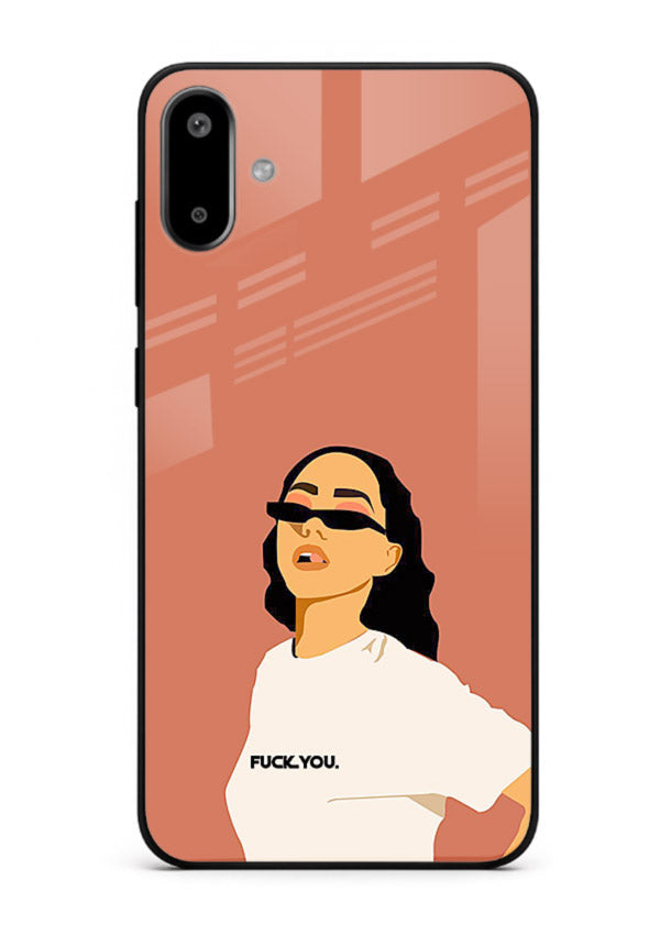 Cool Girl Tee trendy girl artwork Samsung F06 5G glass back cover