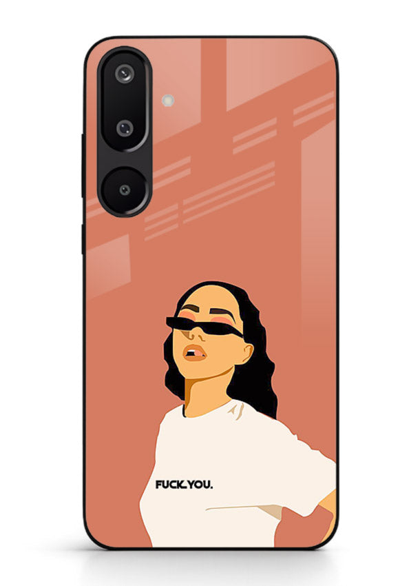 Cool Girl Tee trendy girl artwork Samsung F16 5G glass back cover