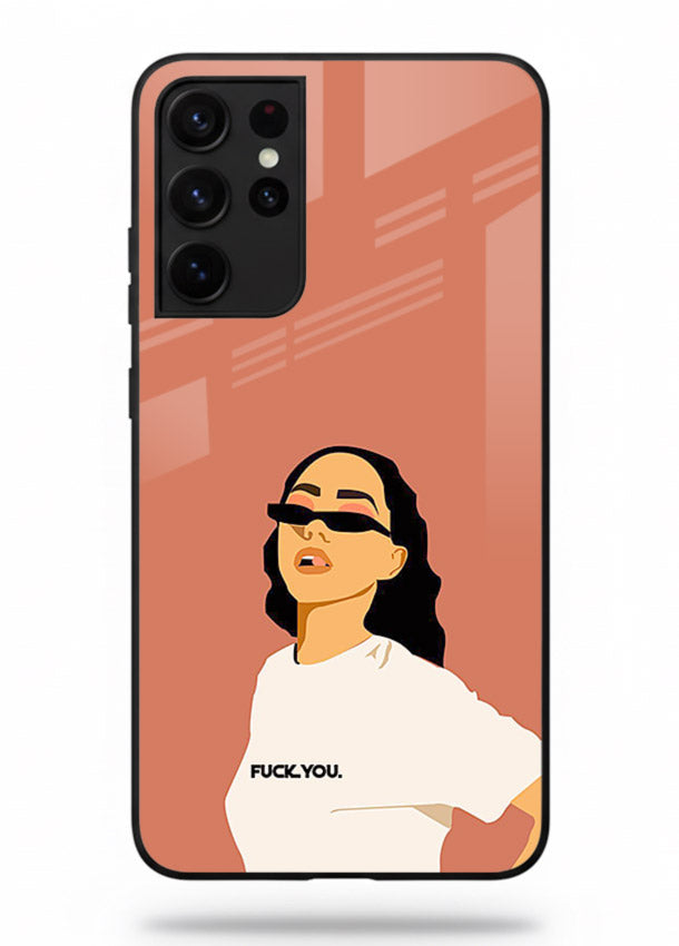 Cool Girl Tee trendy girl artwork Samsung S21 Ultra glass back cover