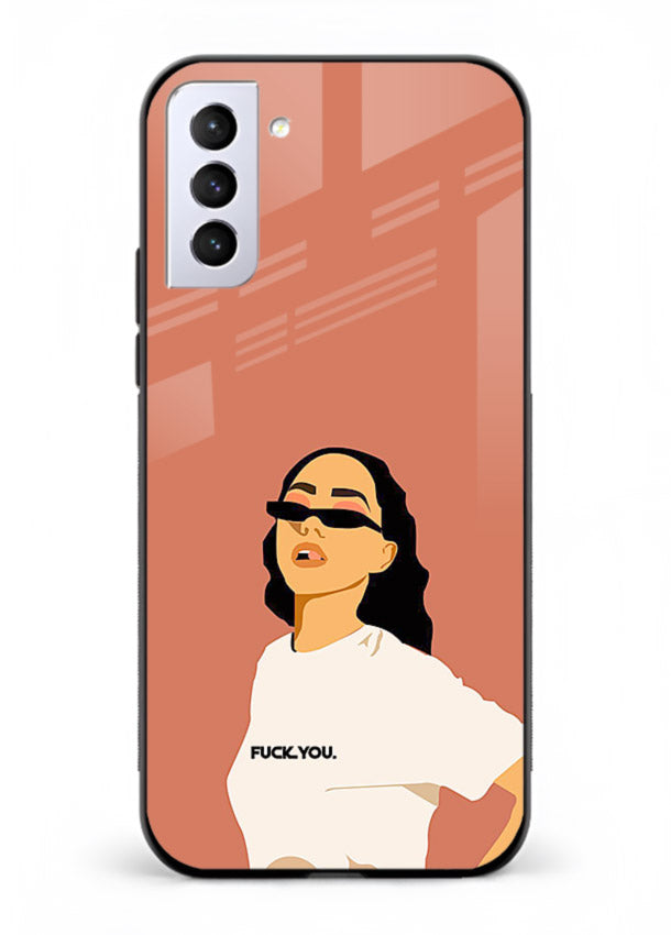 Cool Girl Tee trendy girl artwork Samsung S21 Plus glass back cover