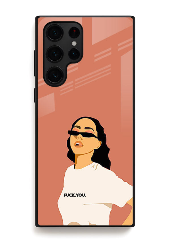 Cool Girl Tee trendy girl artwork Samsung S24 Ultra glass back cover