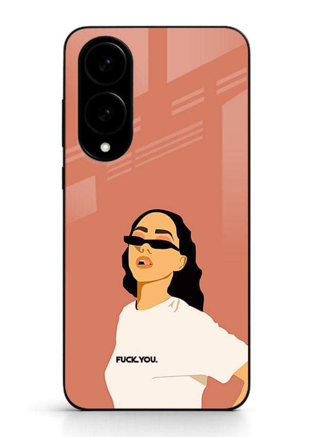 Cool Girl Tee trendy girl artwork Samsung S25 Edge glass back cover