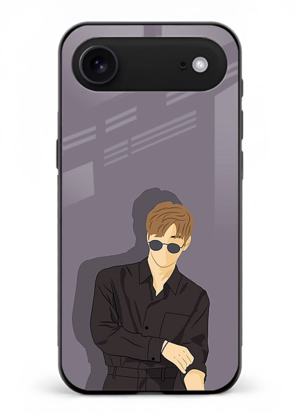 Cool Sunglasses Guy portrait artwork iphone 17 air glass back cover