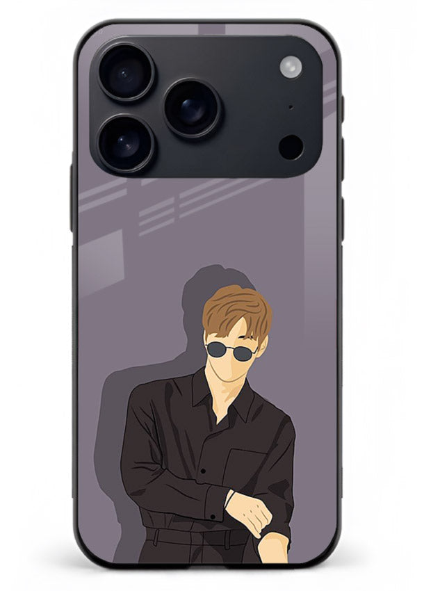 Cool Sunglasses Guy portrait artwork iphone 17 pro max glass back cover
