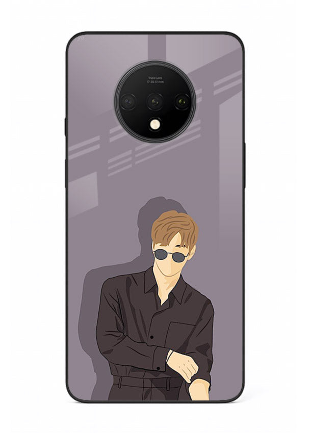 Cool Sunglasses Guy portrait artwork OnePlus 7T glass back cover