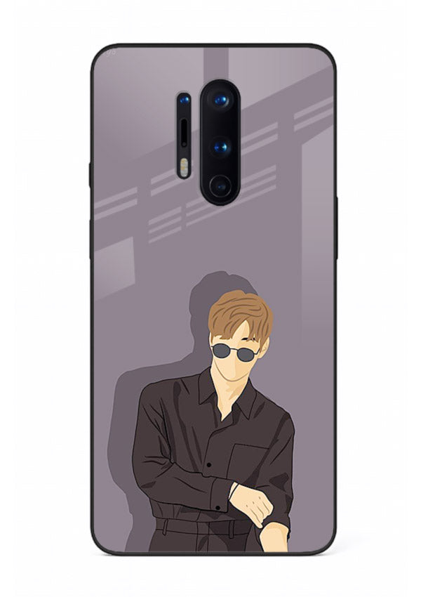 Cool Sunglasses Guy portrait artwork OnePlus 8 Pro glass back cover