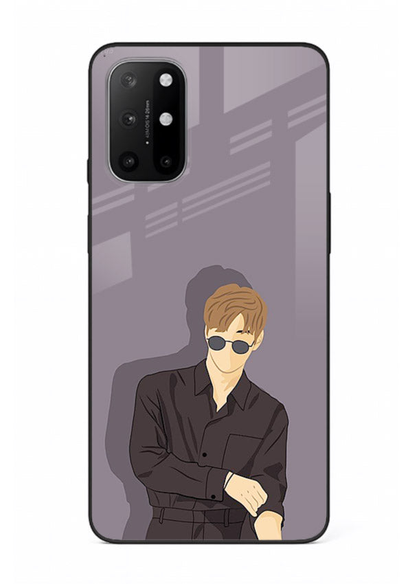 Cool Sunglasses Guy portrait artwork OnePlus 8T glass back cover