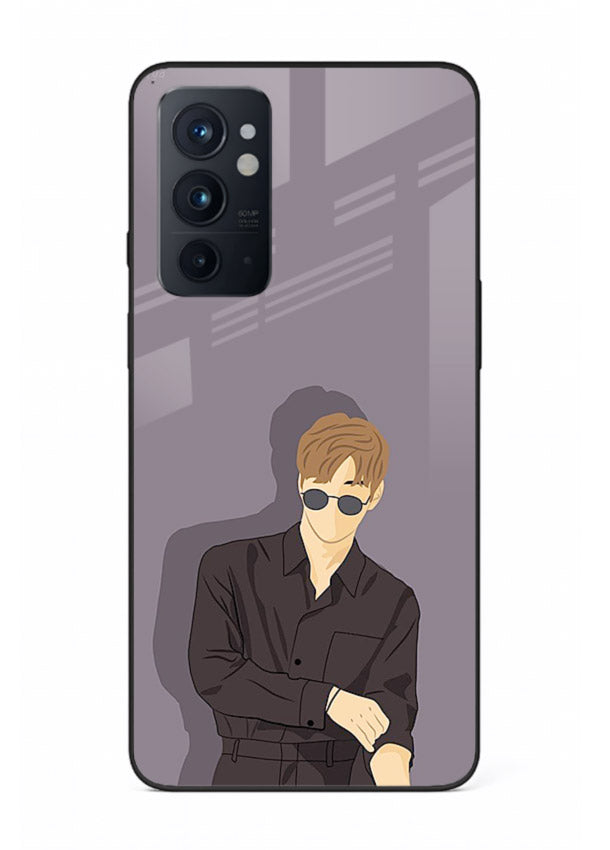 Cool Sunglasses Guy portrait artwork OnePlus 9RT glass back cover