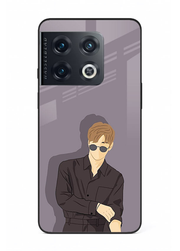 Cool Sunglasses Guy portrait artwork OnePlus 10 Pro glass back cover