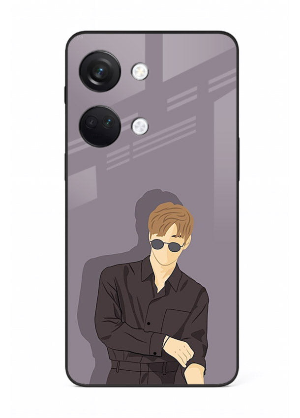 Cool Sunglasses Guy portrait artwork OnePlus Nord 3 glass back cover