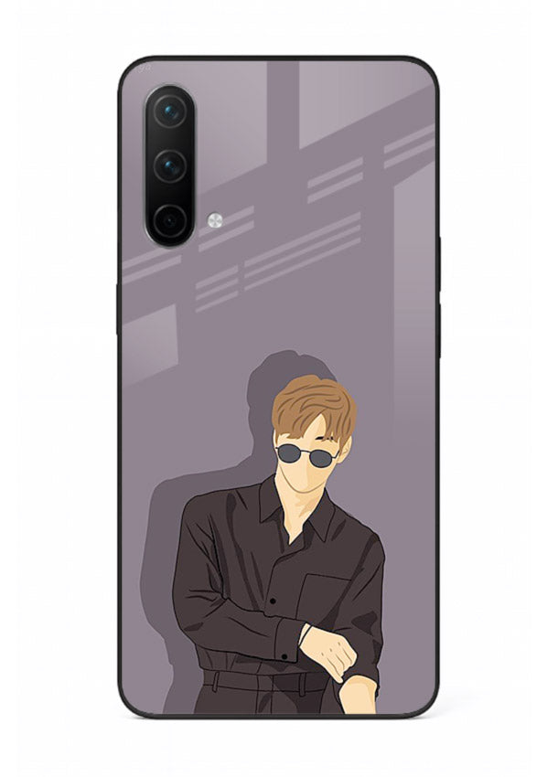Cool Sunglasses Guy portrait artwork OnePlus Nord CE 5G glass back cover