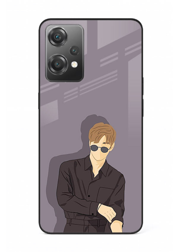 Cool Sunglasses Guy portrait artwork OnePlus Nord CE2 Lite 5G glass back cover