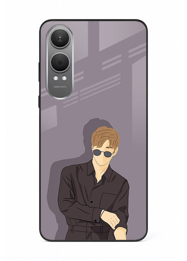 Cool Sunglasses Guy portrait artwork OnePlus Nord CE4 Lite glass back cover