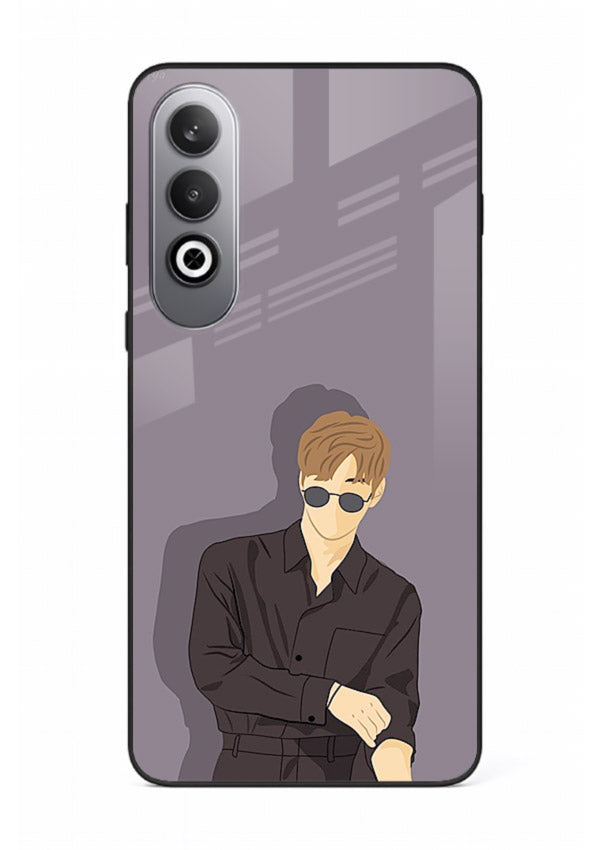 Cool Sunglasses Guy portrait artwork OnePlus Nord CE4 glass back cover