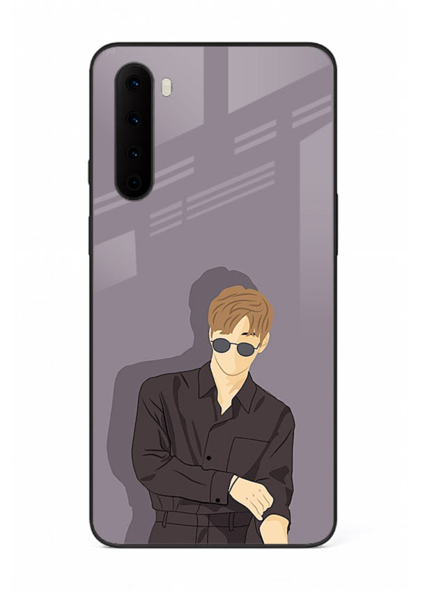 Cool Sunglasses Guy portrait artwork OnePlus Nord glass back cover