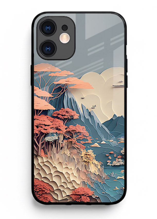 Coral Fantasy Hills surreal coral landscape artwork iphone 12 glass back cover