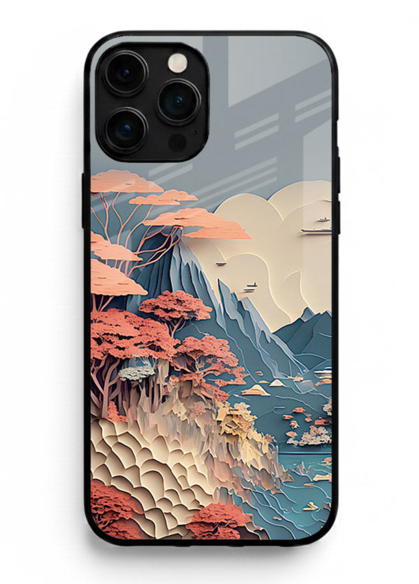 Coral Fantasy Hills surreal coral landscape artwork iphone 15 pro max glass back cover