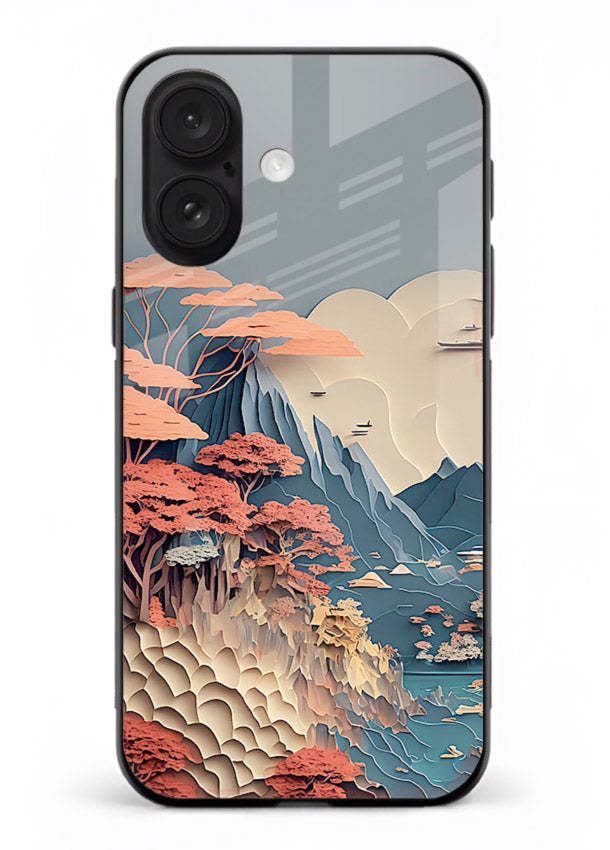 Coral Fantasy Hills surreal coral landscape artwork iphone 17 glass back cover