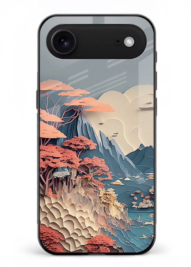 Coral Fantasy Hills surreal coral landscape artwork iphone 18 air glass back cover